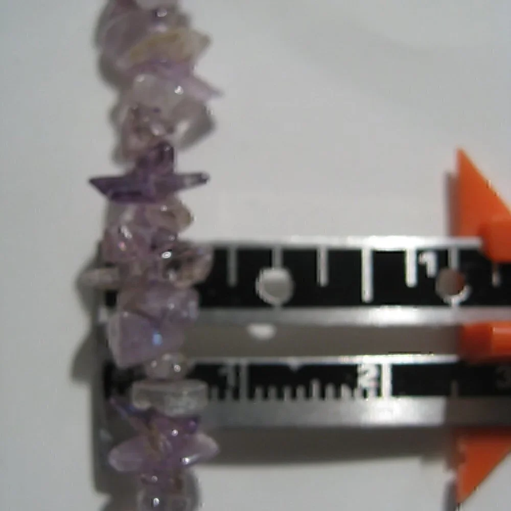 Vtg Amethyst & Aquamarine Chip Nugget Necklace Strand String Gemstone 35